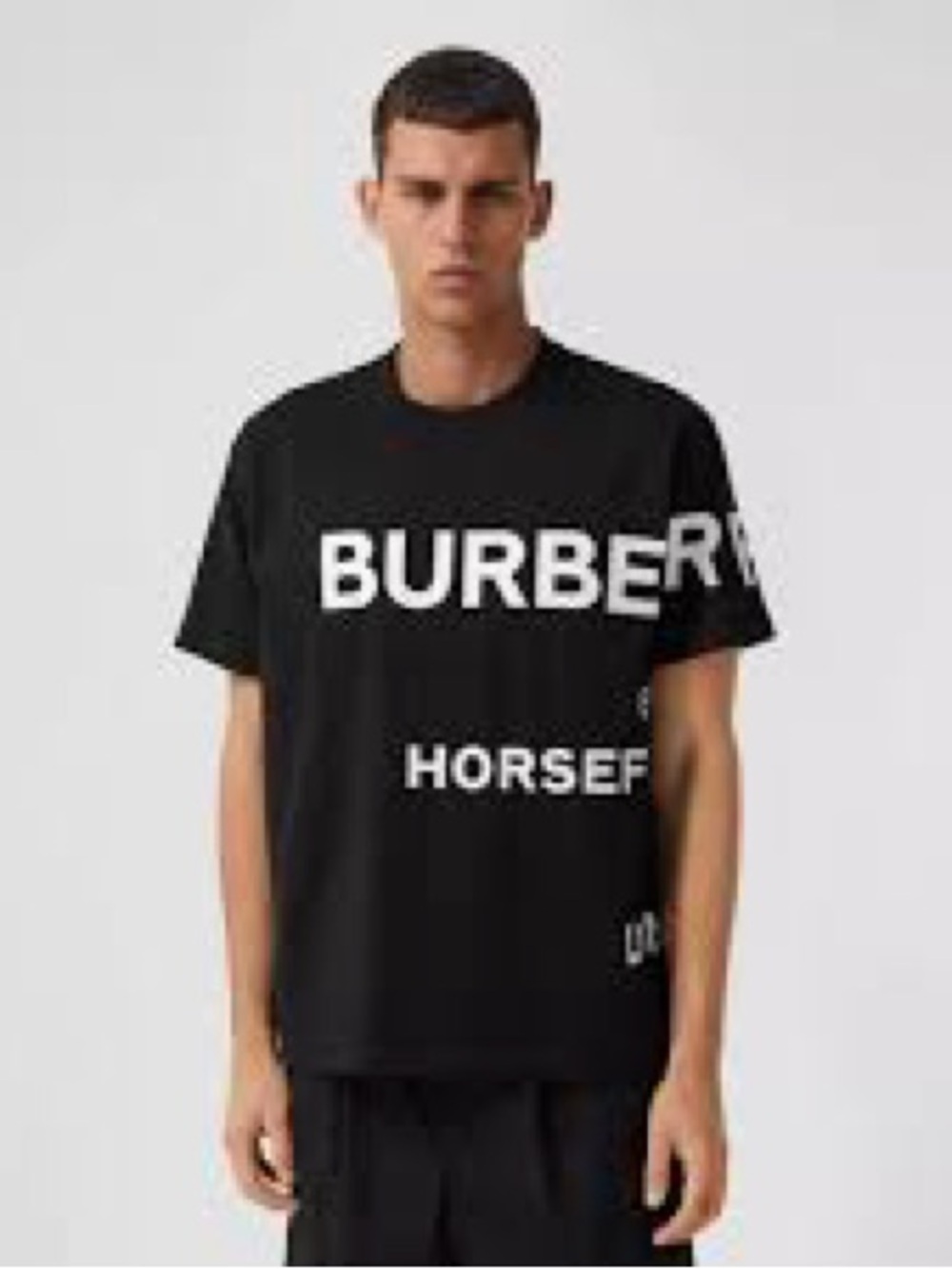 Burberry Black Tee with Bold White Logo
